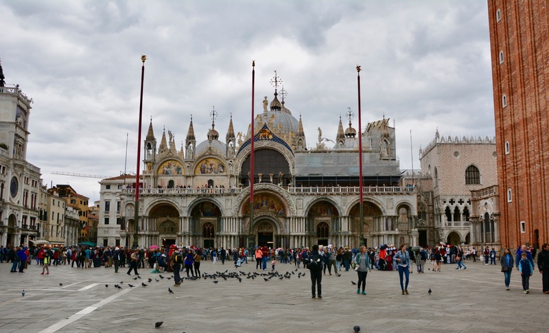 Facing the St. Mark's Basilica in Venice