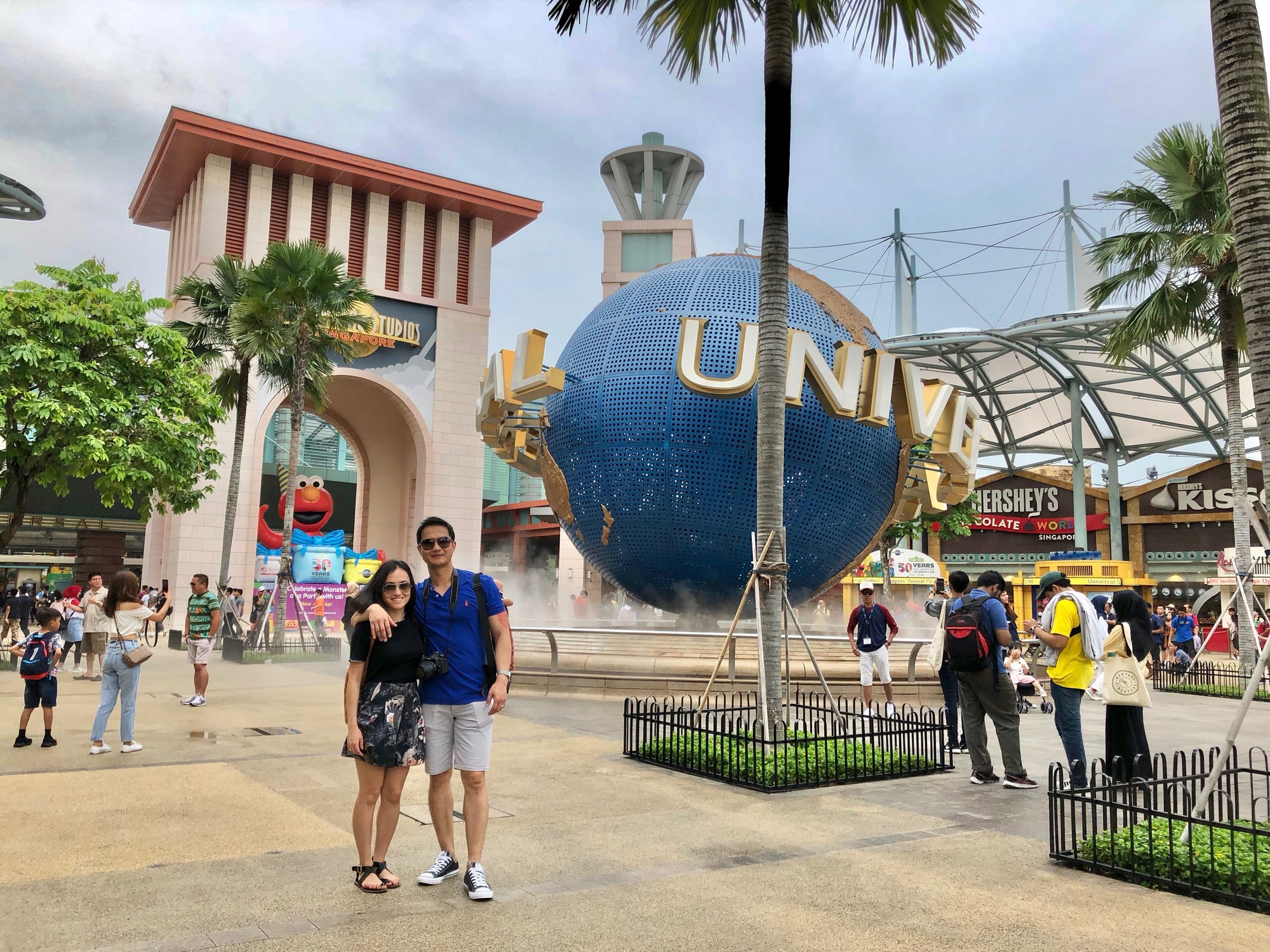Francis and Frances in front of the Universal Studios entrance