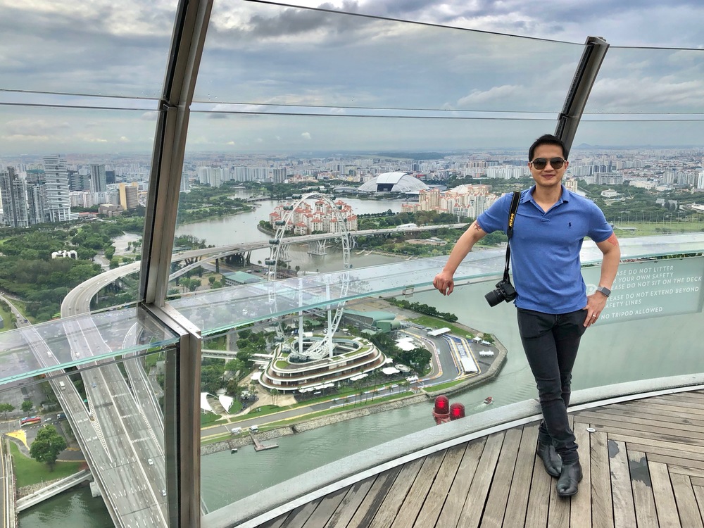 Francis at the Observation Deck of Marina Bay Sands Hotel