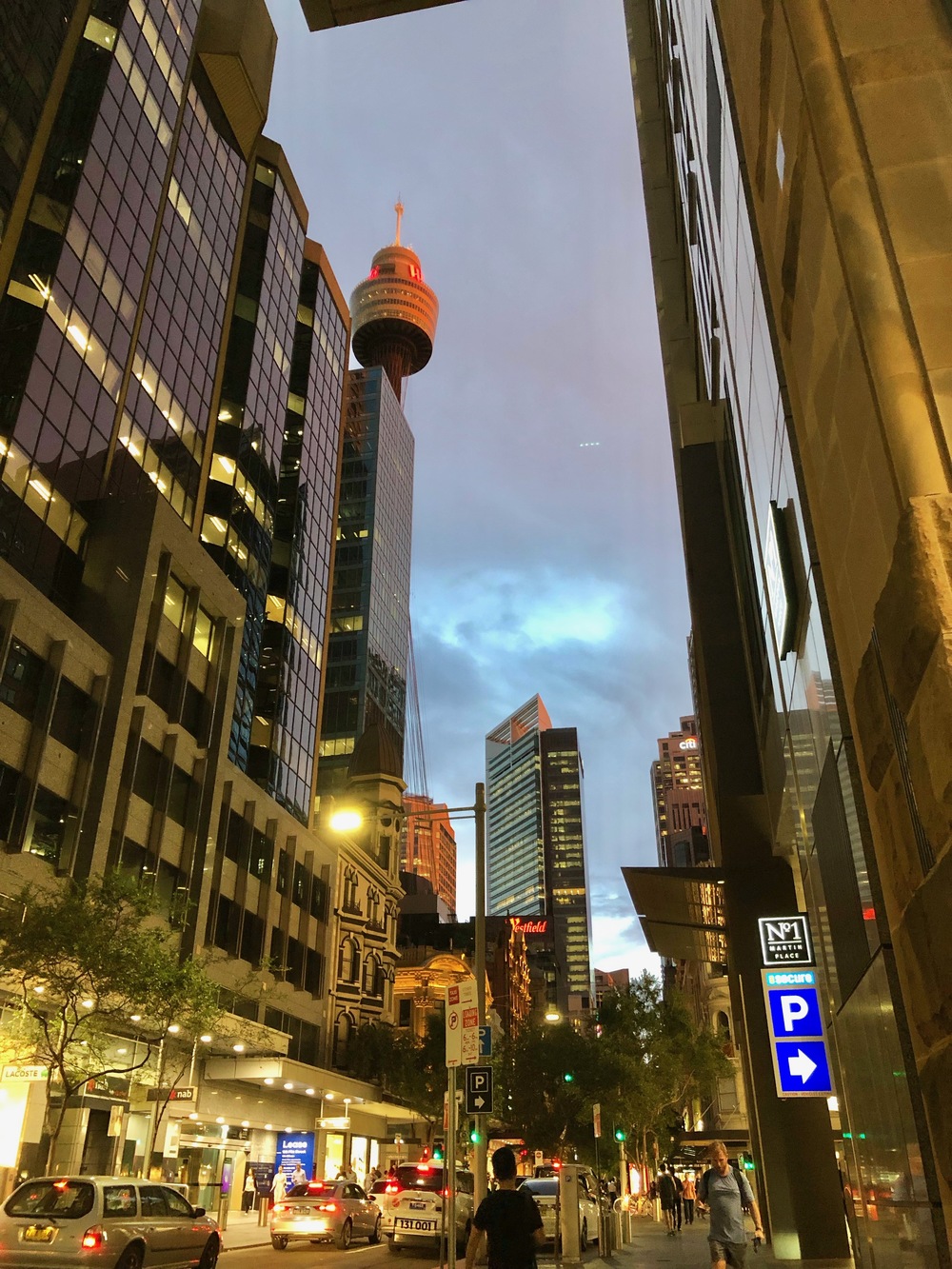 City by sunset viewing up to the Sydney Tower